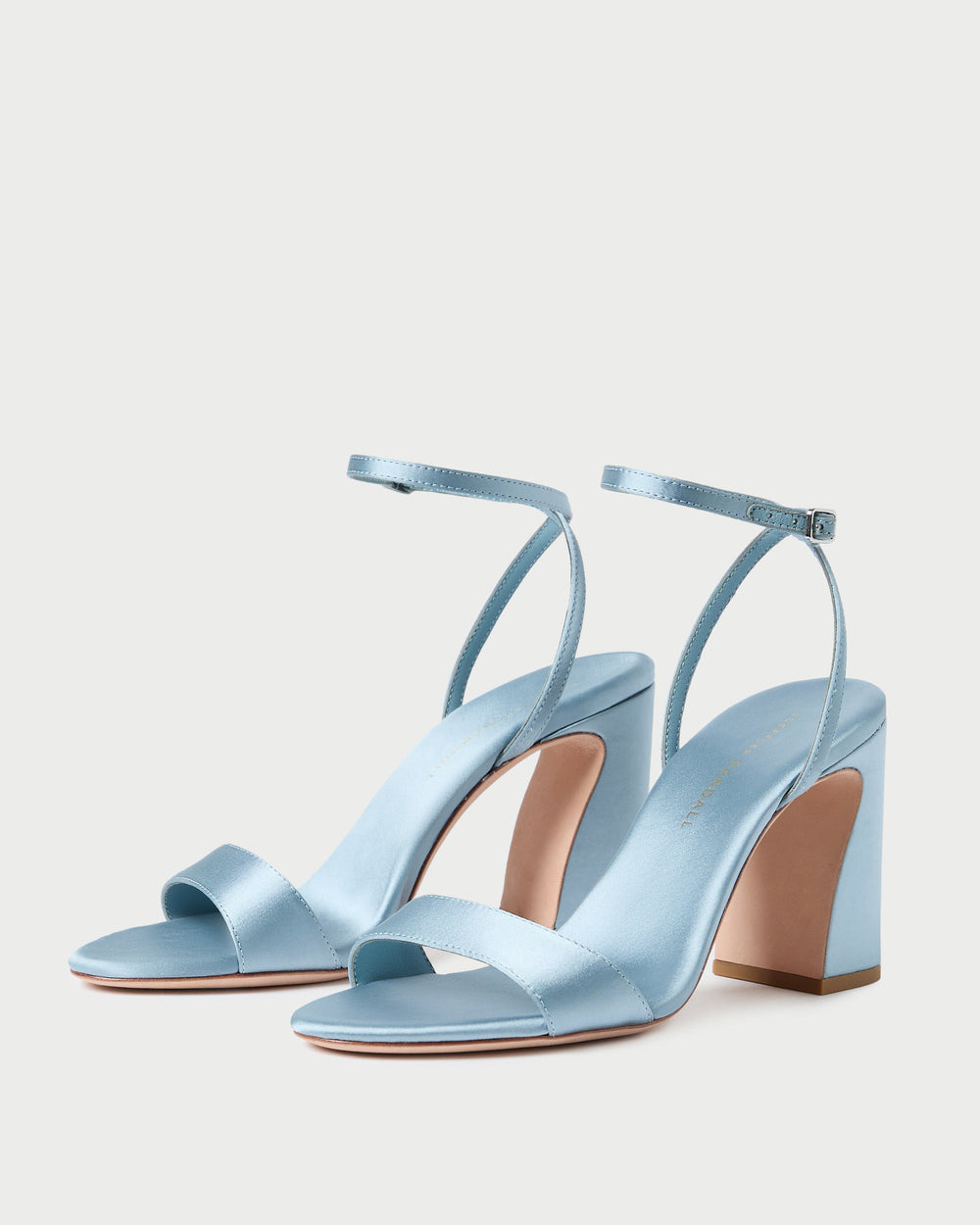 Malia Blue Satin Curved-Heel Sandal