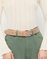 Isaac Honey/Silver Studded Belt