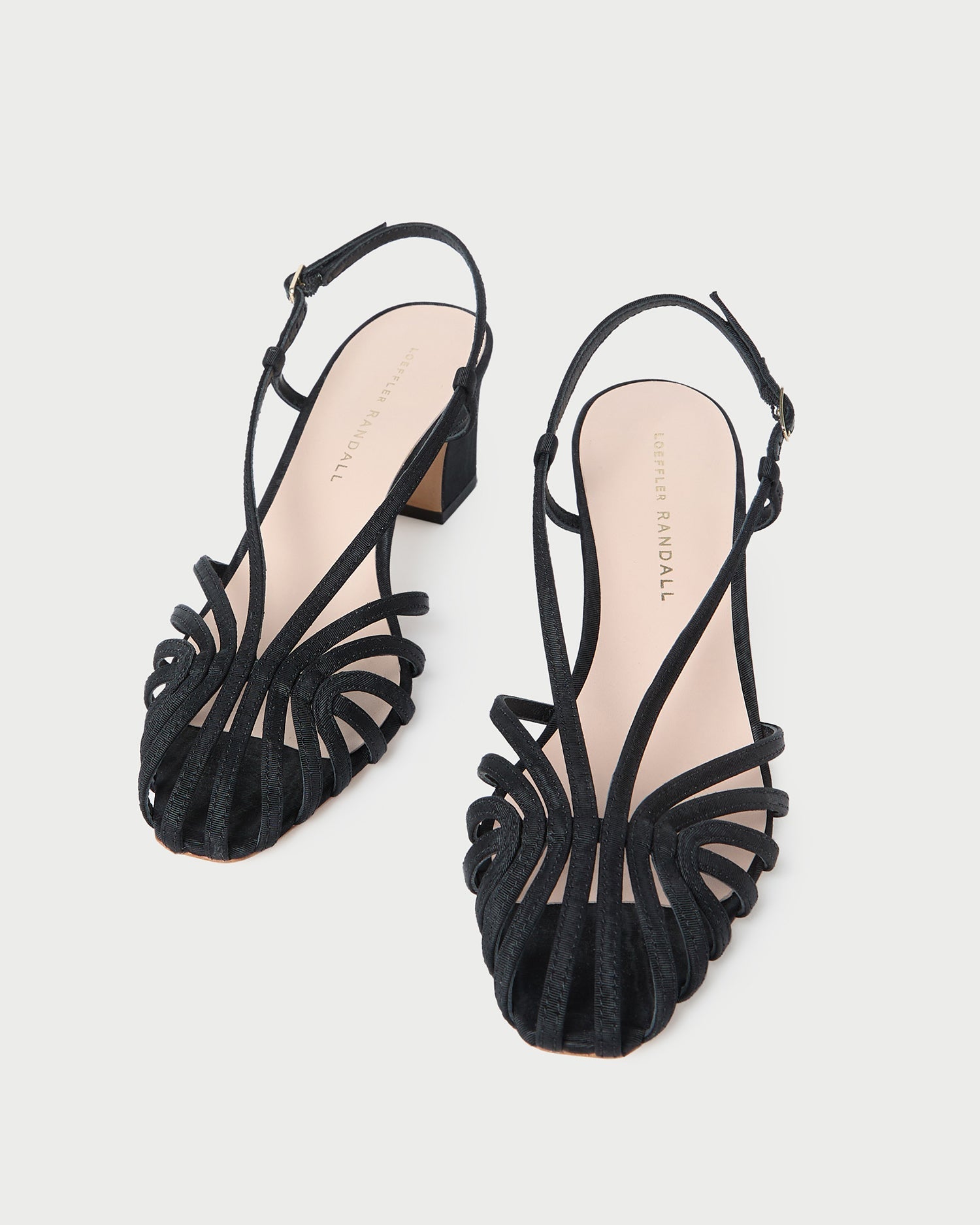 Priscilla Black Moiré Heeled Sandal