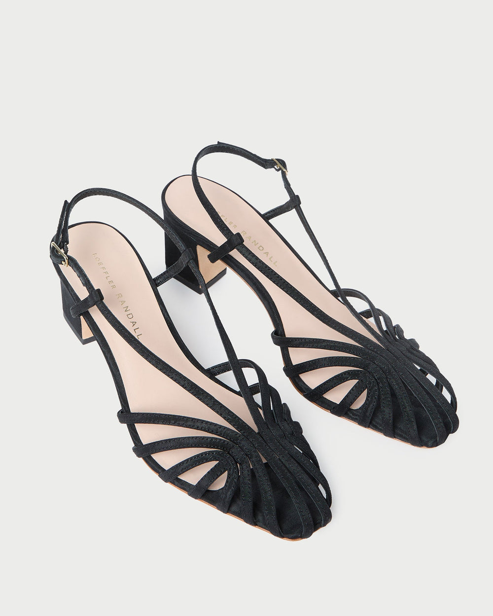 Priscilla Black Moiré Heeled Sandal