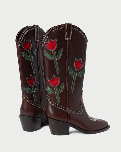 Wilder Espresso Leather Tulip Boot