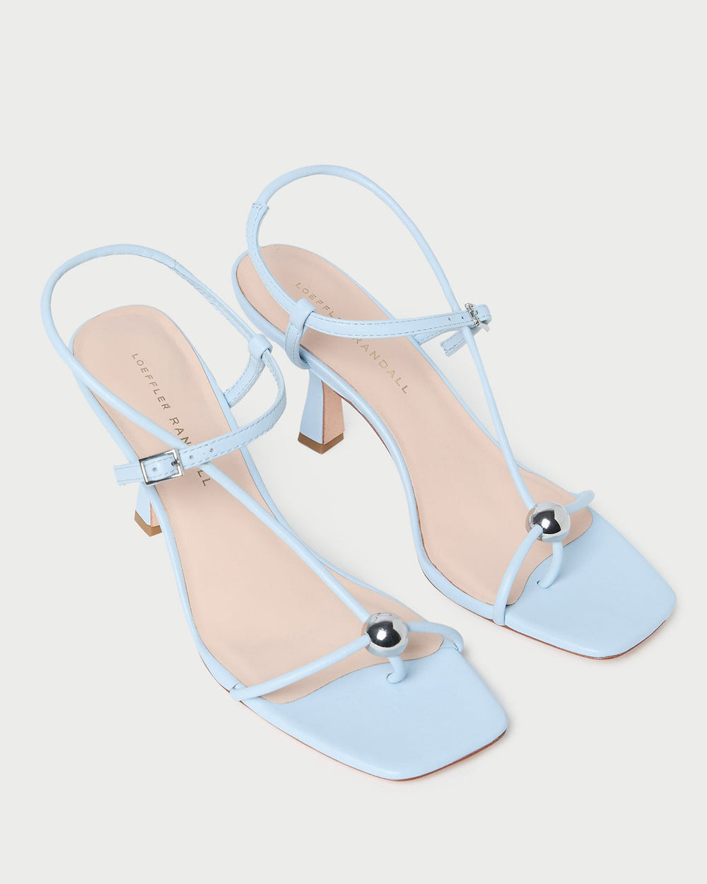 Triana Blue Leather Mid-Heel Sandal