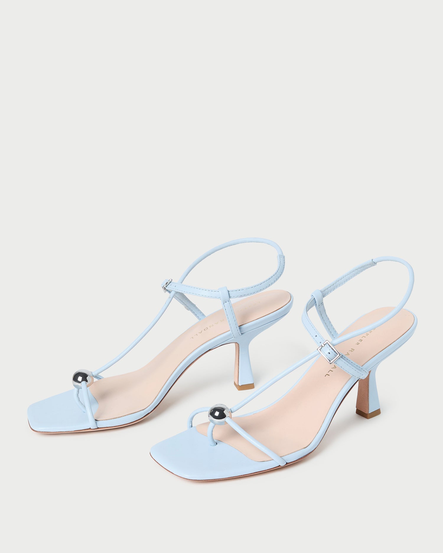 Triana Blue Leather Mid-Heel Sandal