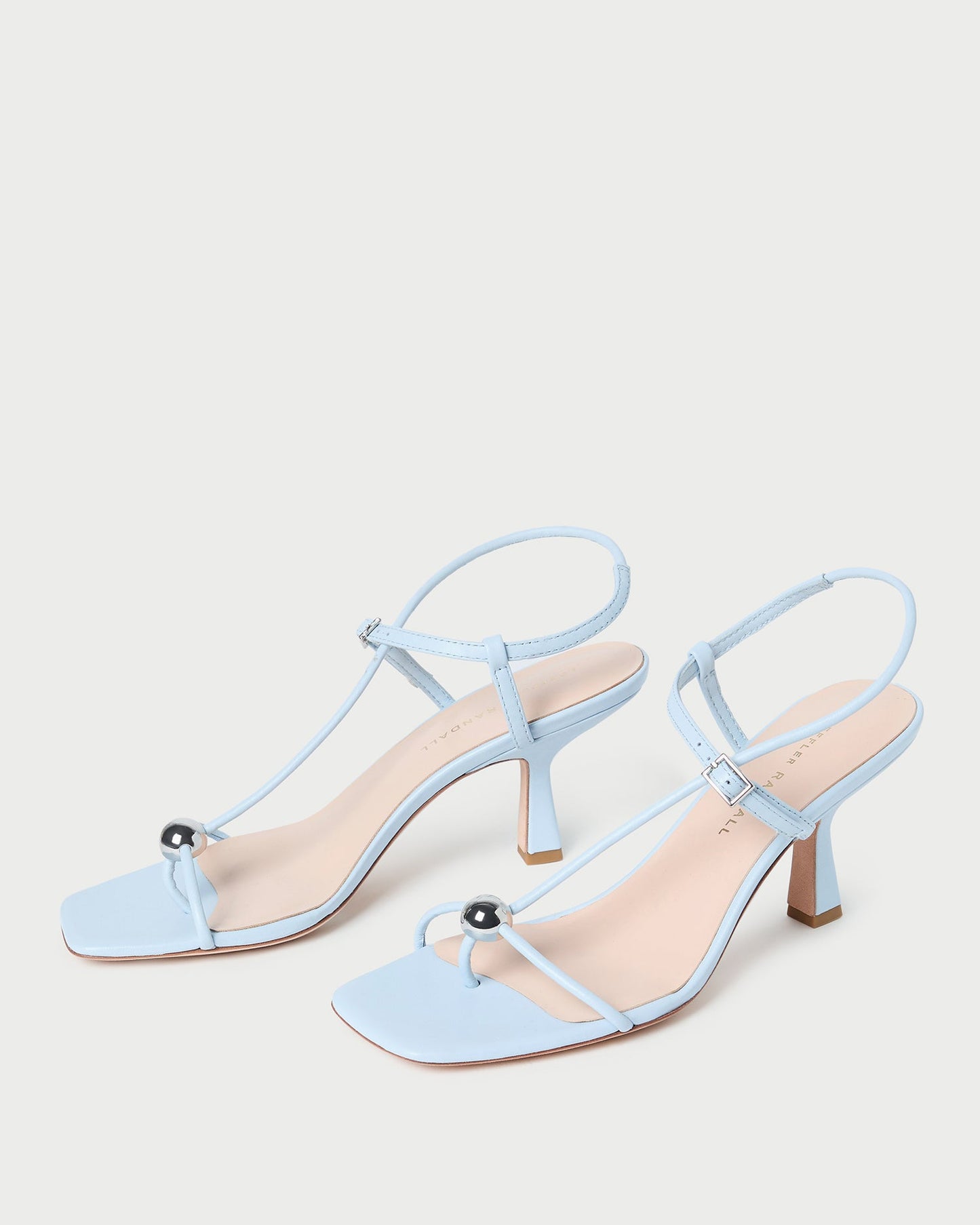 Triana Blue Leather Mid-Heel Sandal