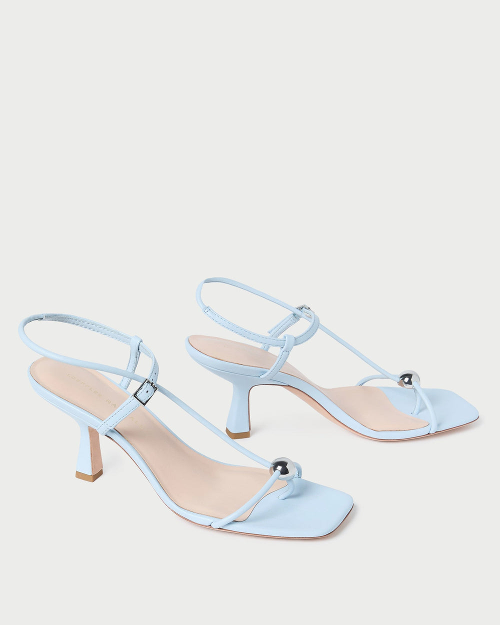 Triana Blue Leather Mid-Heel Sandal