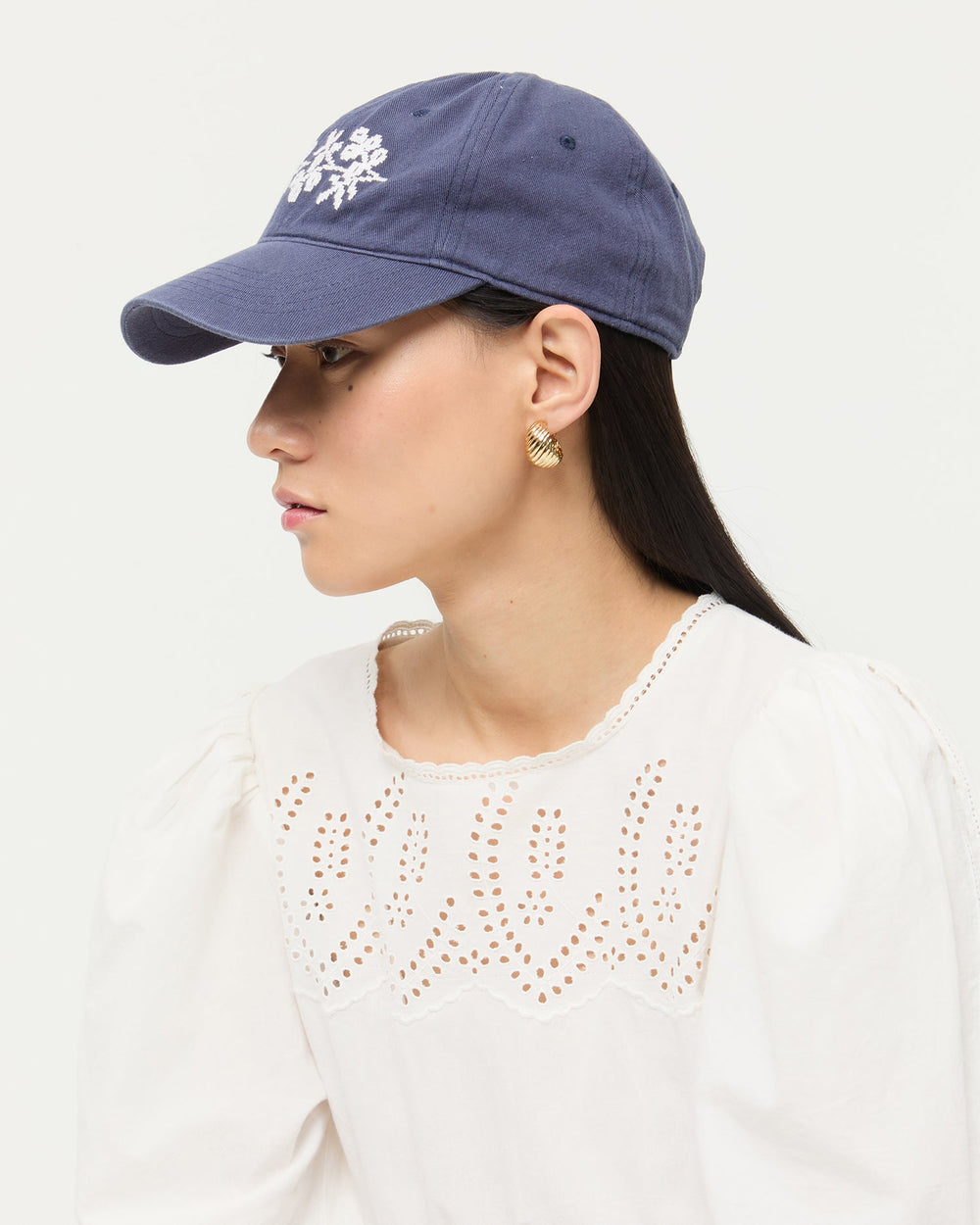 Cairo Navy/Cream Embroidered Cap
