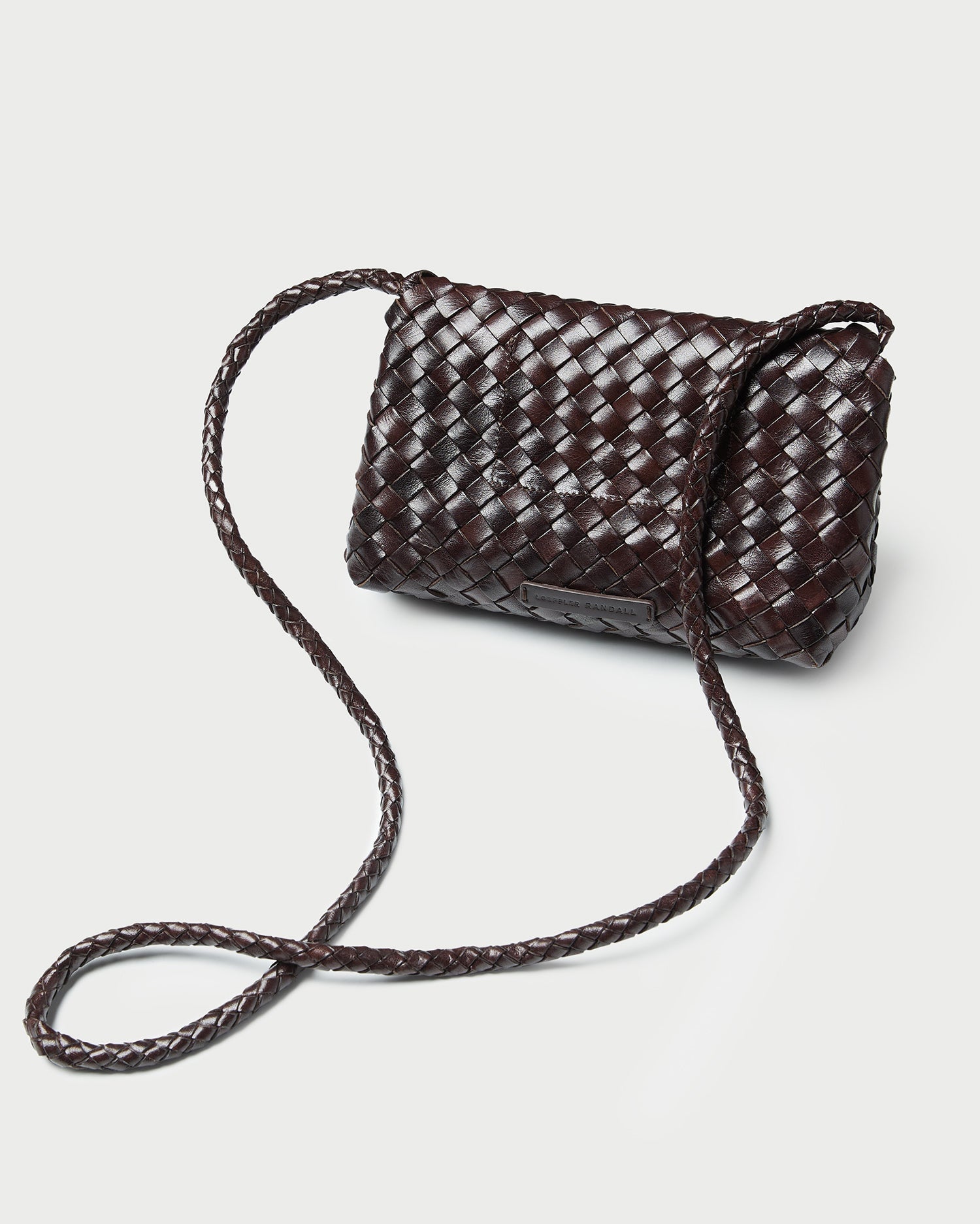 Vinnie Chocolate Woven Leather Crossbody