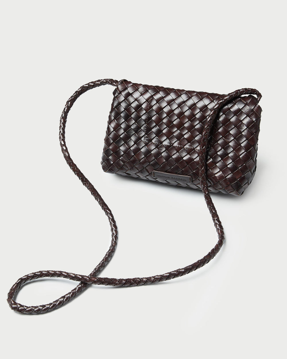 Vinnie Chocolate Woven Leather Crossbody