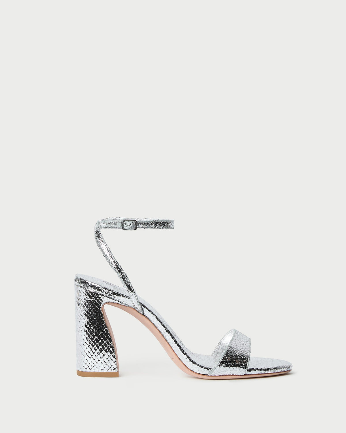 Malia Silver Snake Embossed Sandal