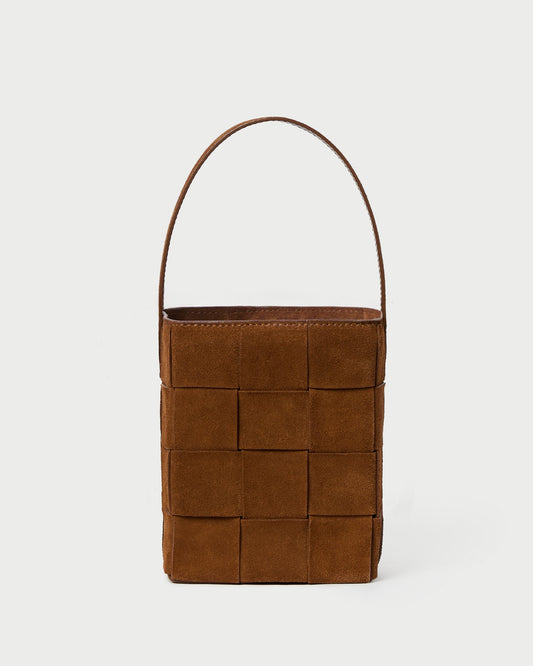 Laith Cacao Woven Bucket Bag