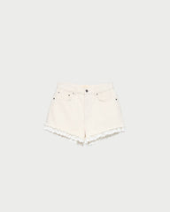 Kay Lace-Trimmed Denim Shorts