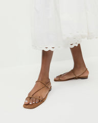 Eleanor Cacao Suede Strappy Sandal
