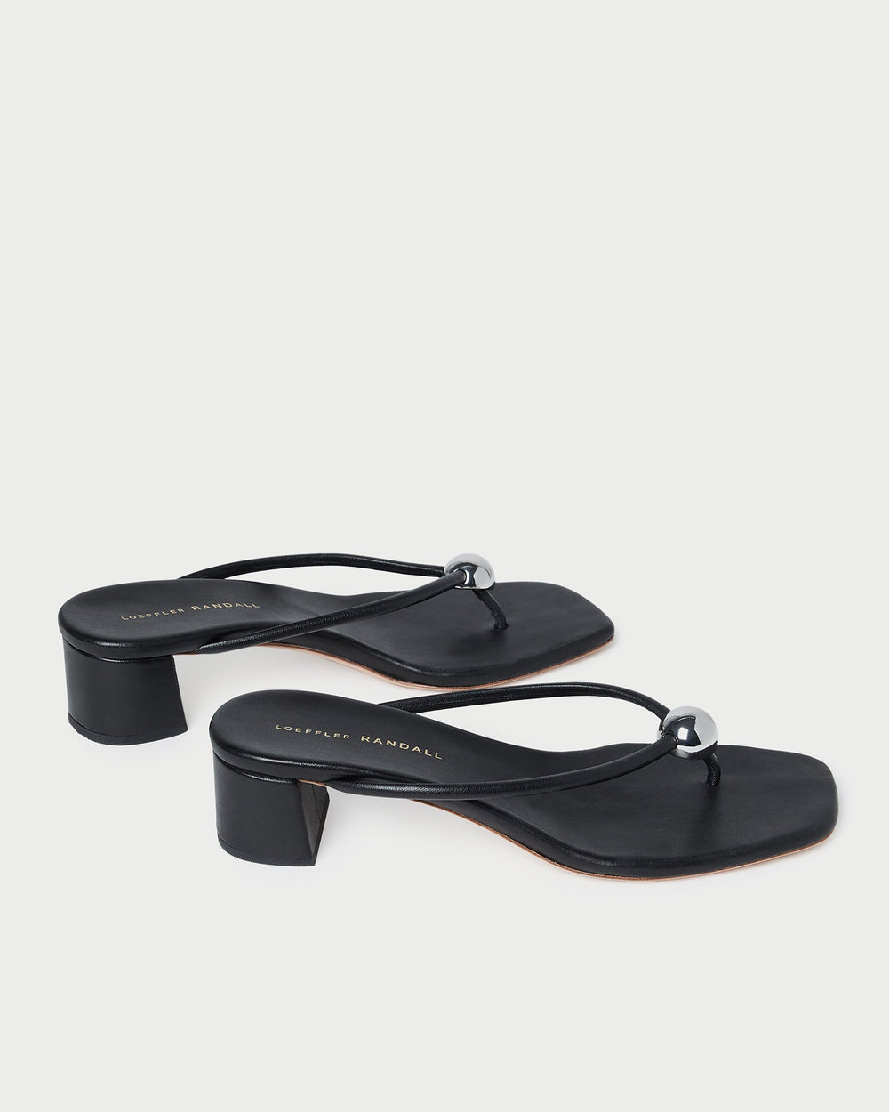 Odessa Black Leather Heeled Sandal
