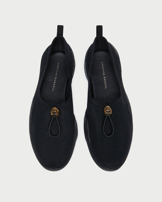 Raina Black Mesh Flat