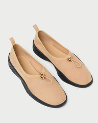 Raina Caramel/Black Mesh Flat