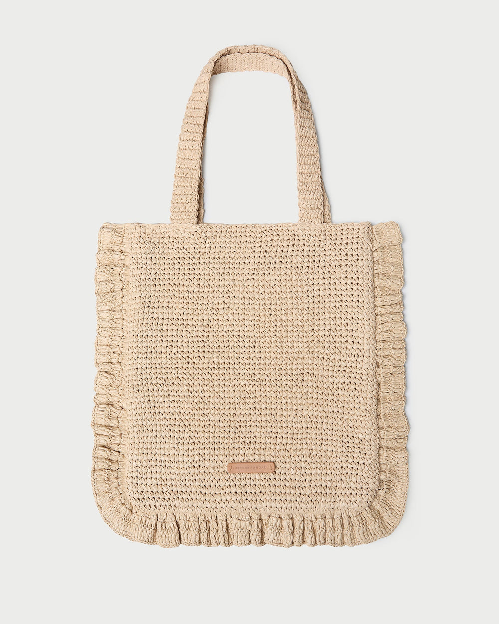 Justine Natural Crochet Ruffle Tote