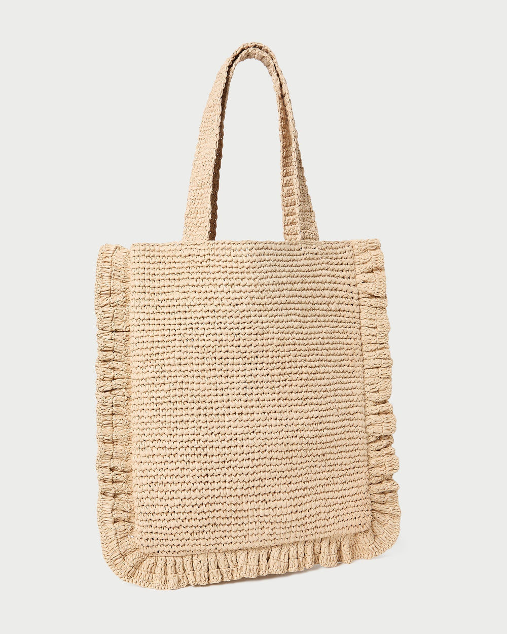 Justine Natural Crochet Ruffle Tote