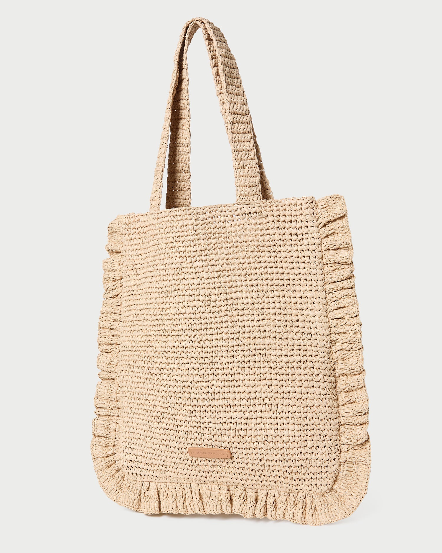 Justine Natural Crochet Ruffle Tote