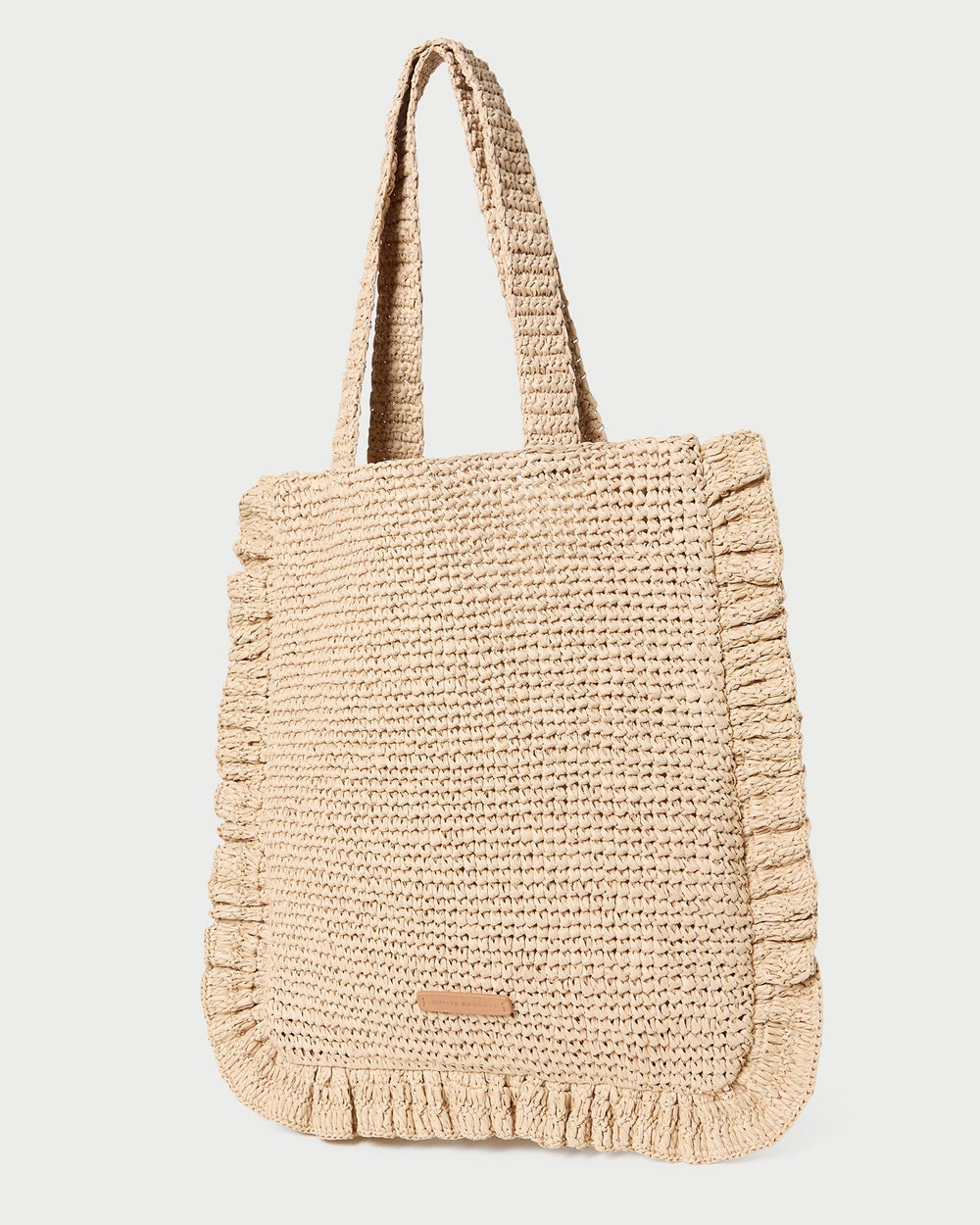 Justine Natural Crochet Ruffle Tote