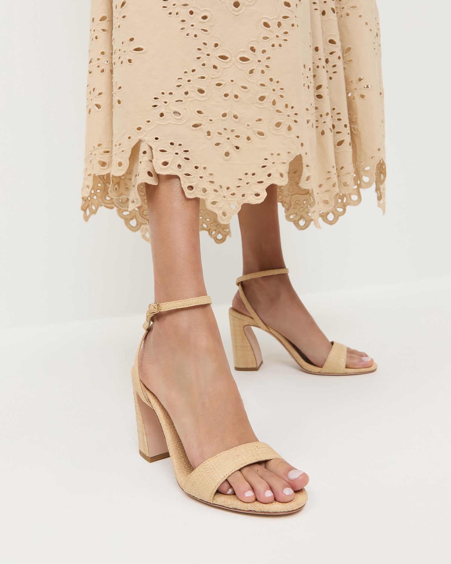 Malia Natural Curved-Heel Sandal