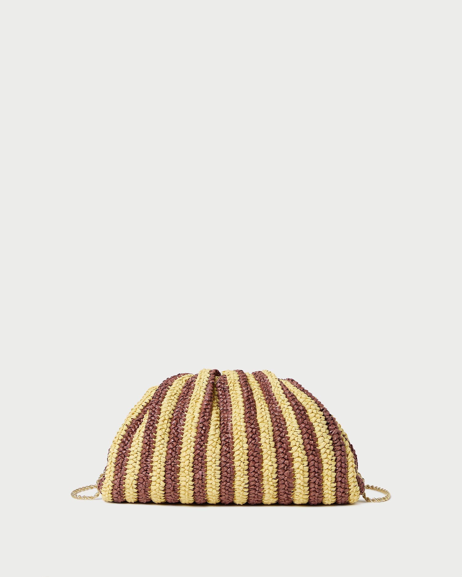 Bailey Brown/Butter Stripe Dome Clutch