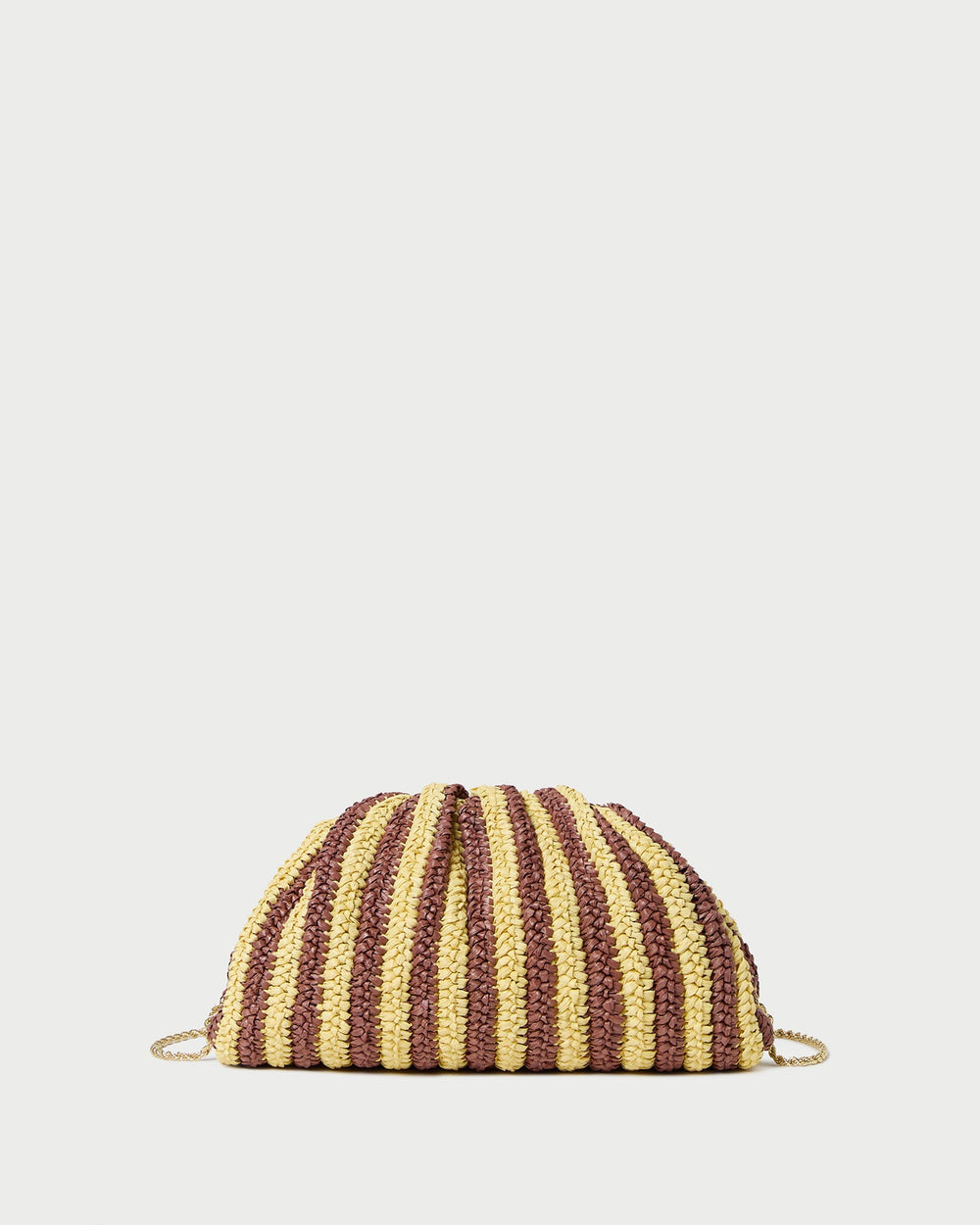 Bailey Brown/Butter Stripe Dome Clutch