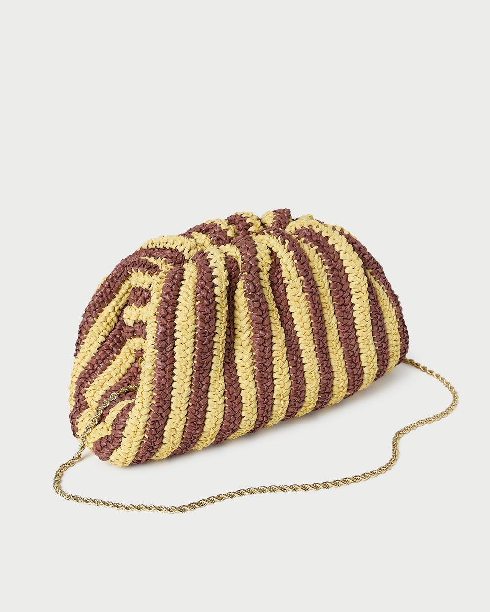 Bailey Brown/Butter Stripe Dome Clutch