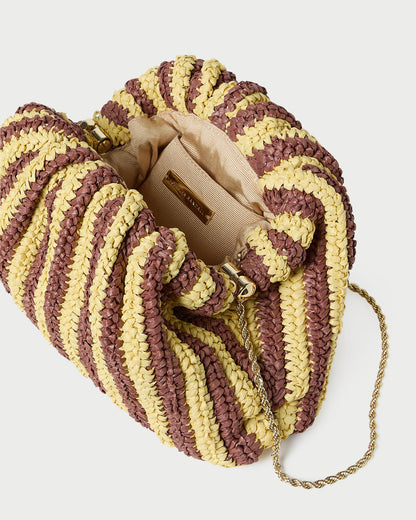 Bailey Brown/Butter Stripe Dome Clutch