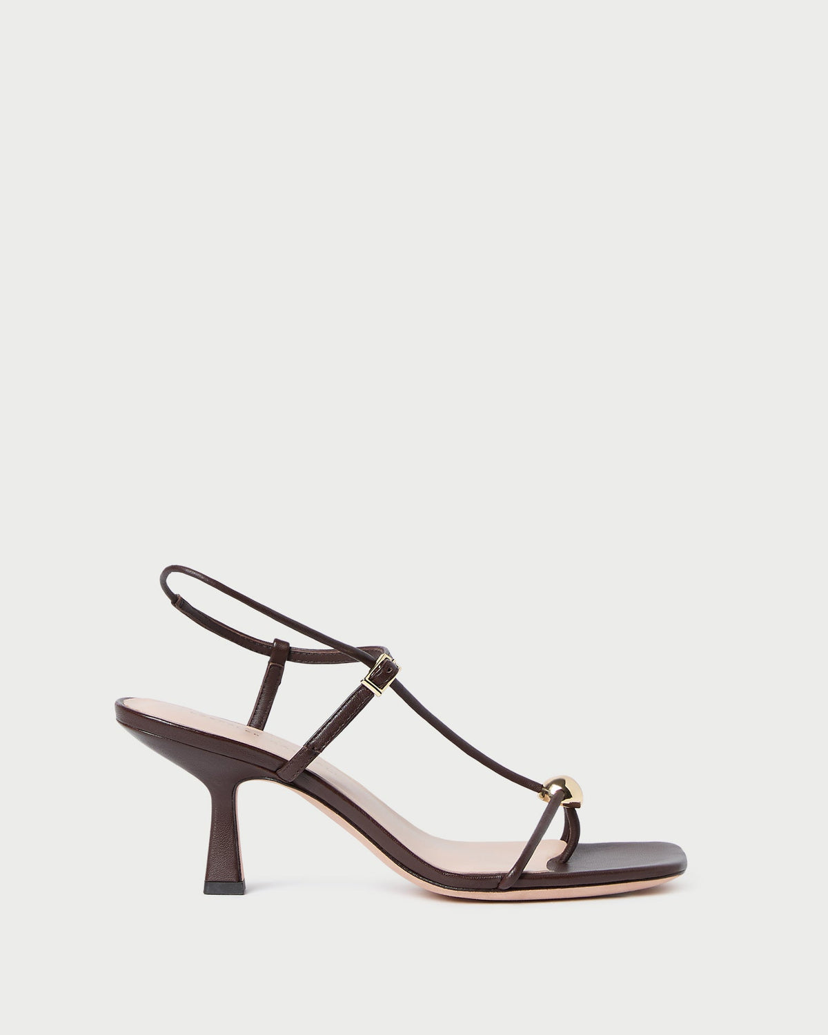 Triana Espresso Leather Mid-Heel Sandal