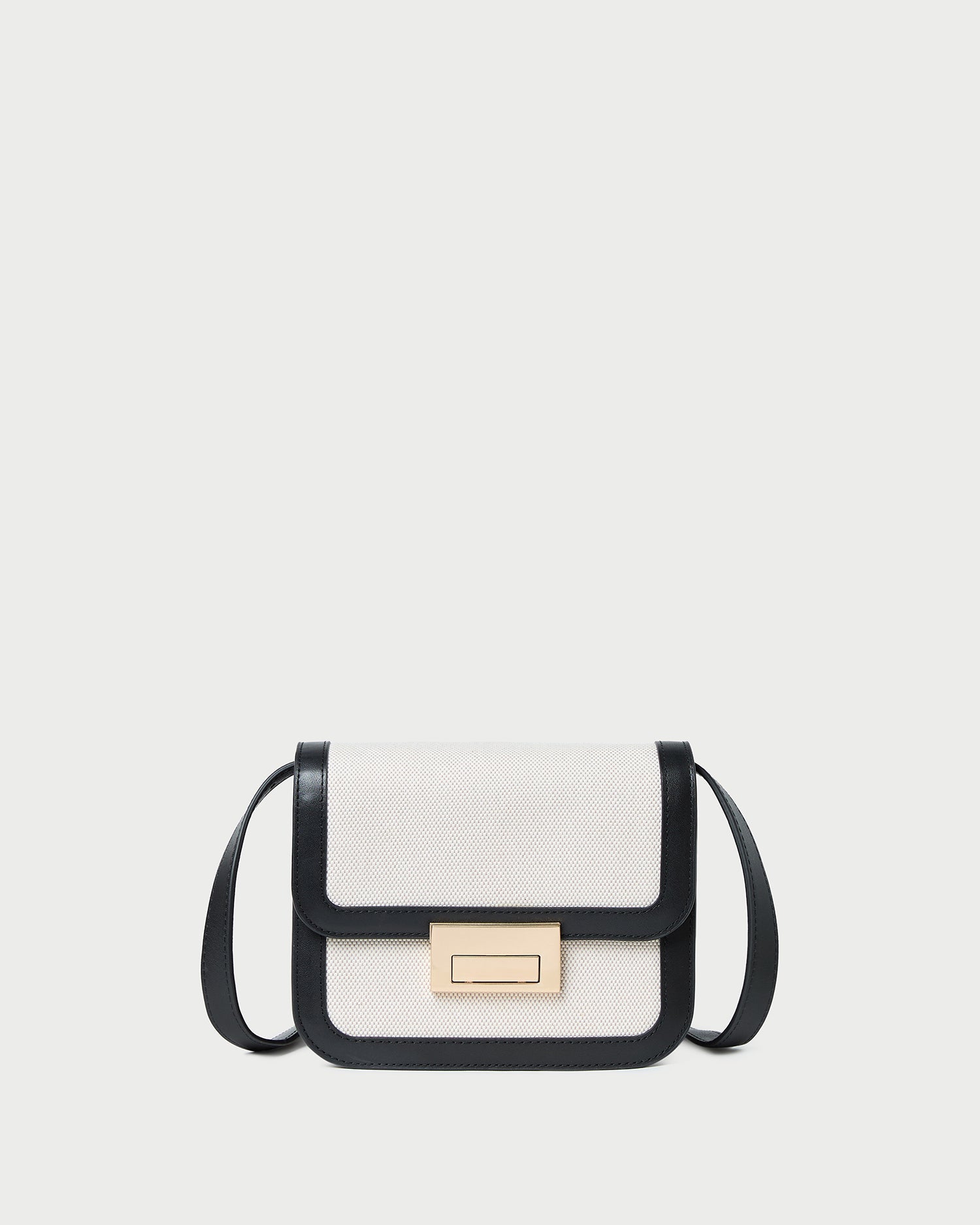 Desi Black/Natural Canvas Crossbody