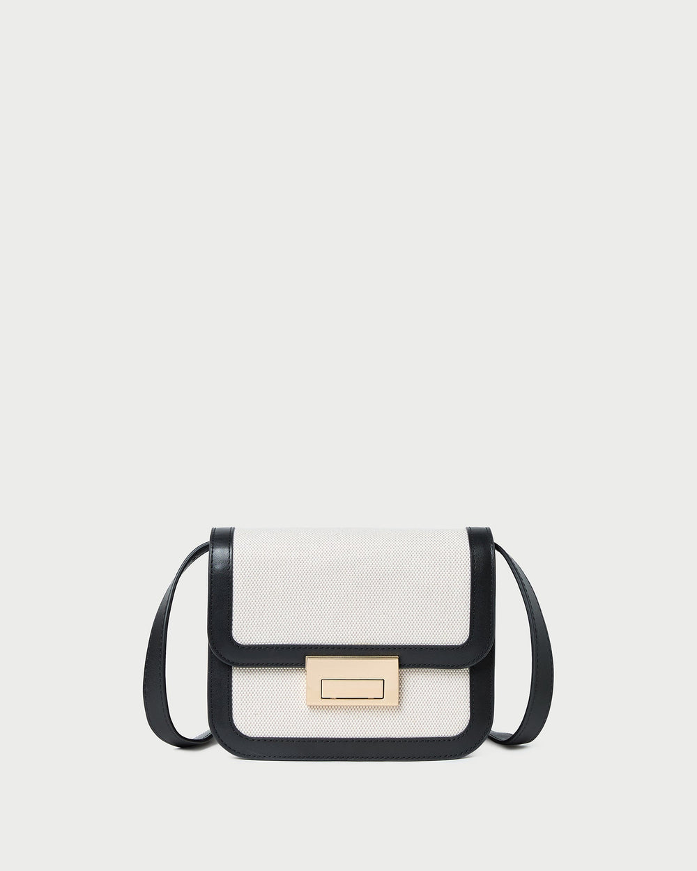 Desi Black/Natural Canvas Crossbody