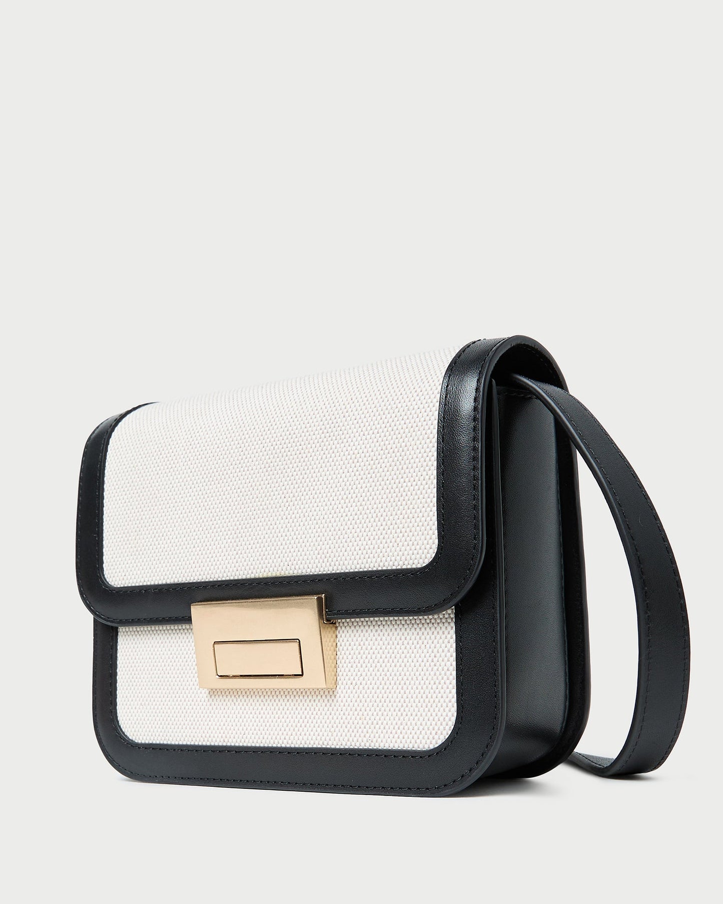 Desi Black/Natural Canvas Crossbody