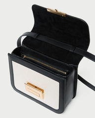 Desi Black/Natural Canvas Crossbody