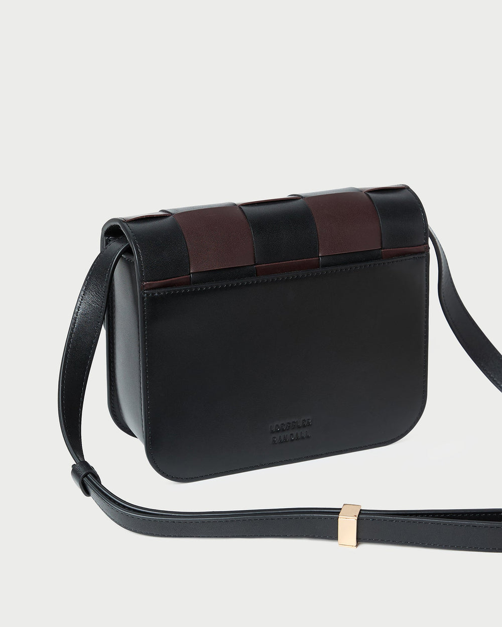 Desi Black/Espresso Woven Leather Crossbody