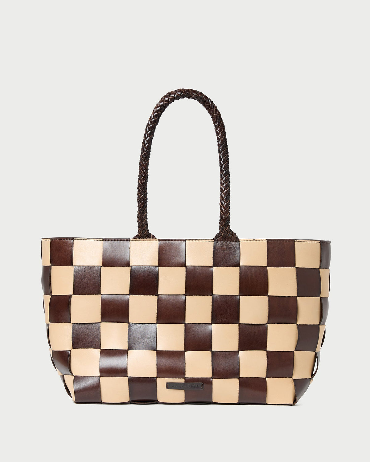 Klara Brown/Butter Woven Leather Tote