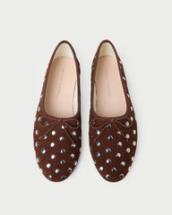 Landon Espresso/Silver Suede Ballet Flat