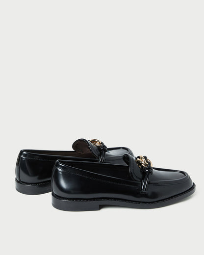 Roma Black Leather Loafer
