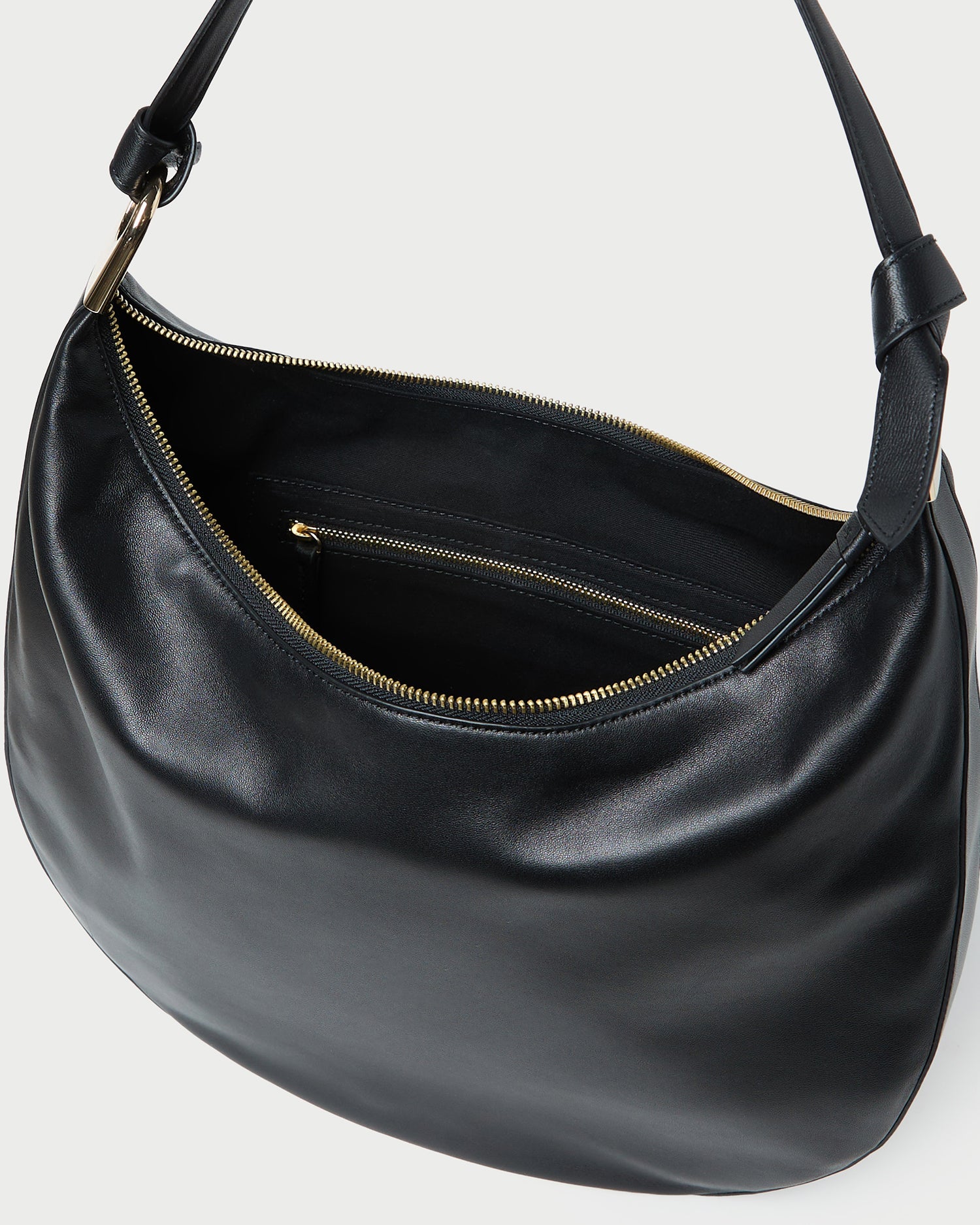 Morgan Black Leather Shoulder Bag