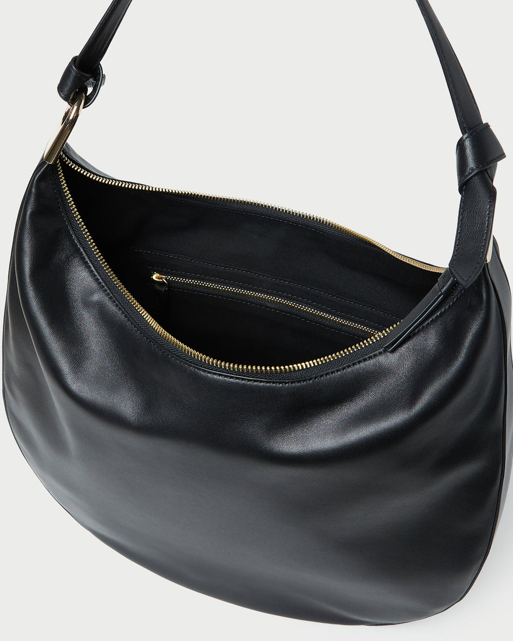 Morgan Black Leather Shoulder Bag