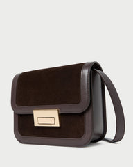 Desi Brown Suede Crossbody