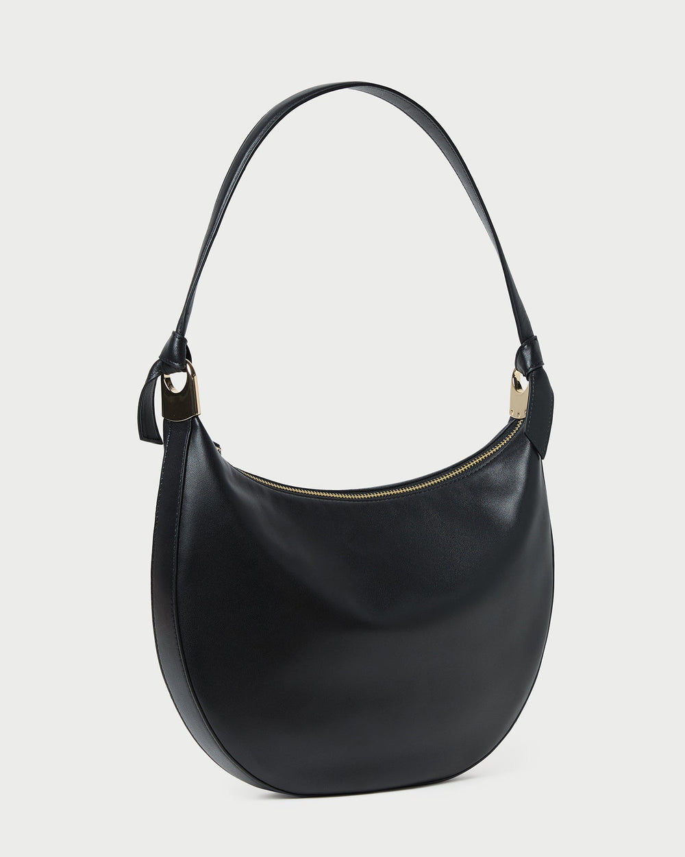 Harlow Black Leather Shoulder Bag
