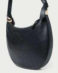 Harlow Black Leather Shoulder Bag