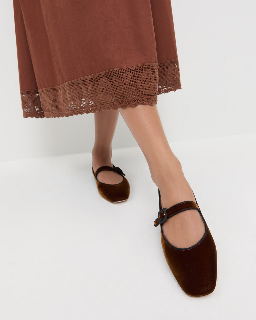 Ginger Brown Velvet Mary Jane