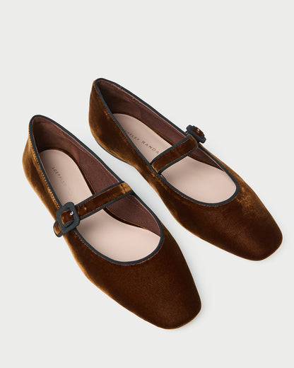 Ginger Brown Velvet Mary Jane