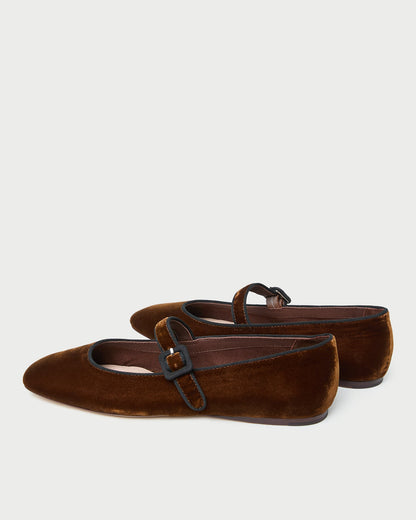 Ginger Brown Velvet Mary Jane