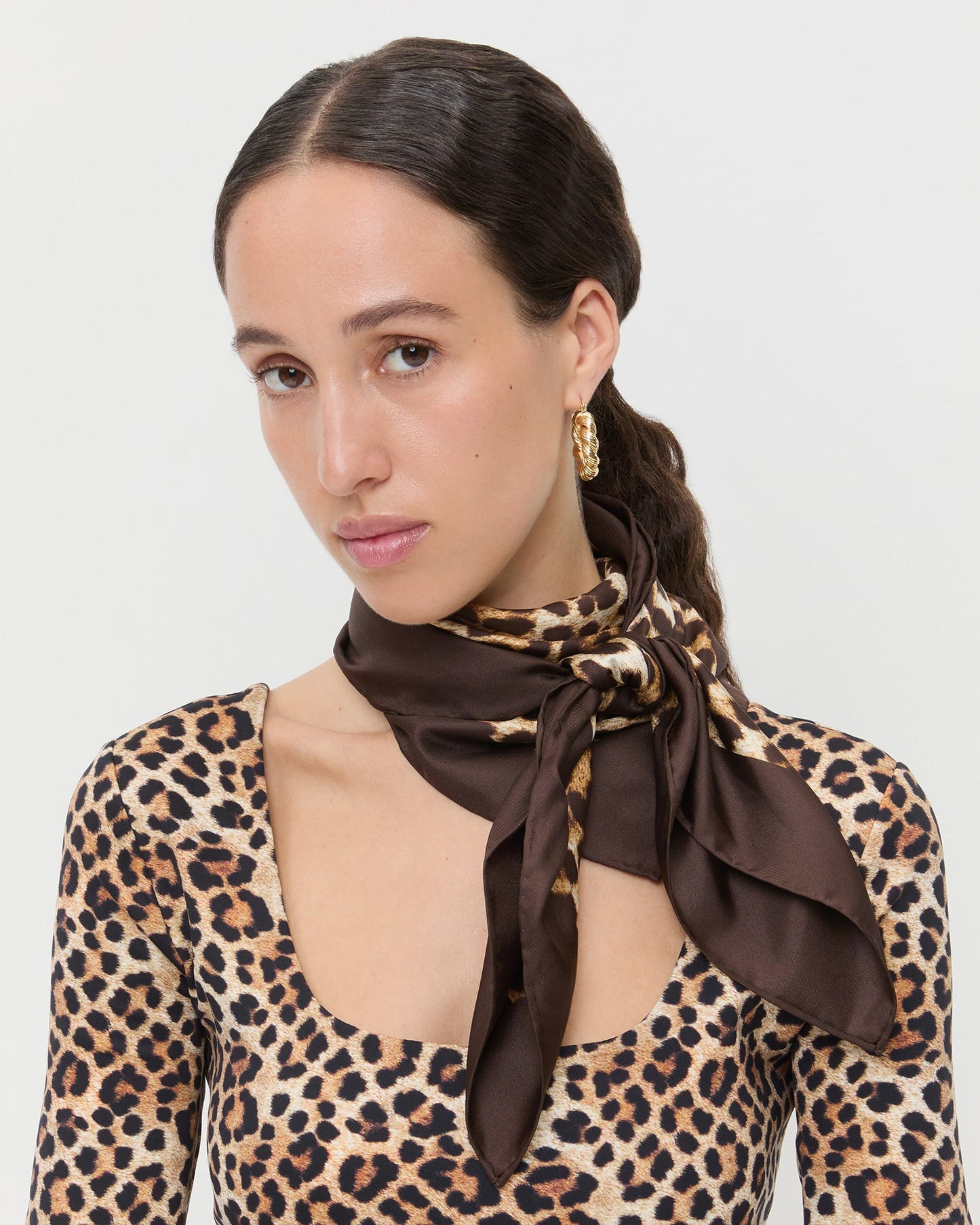 Beverly Leopard Silk Scarf