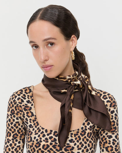 Beverly Leopard Silk Scarf