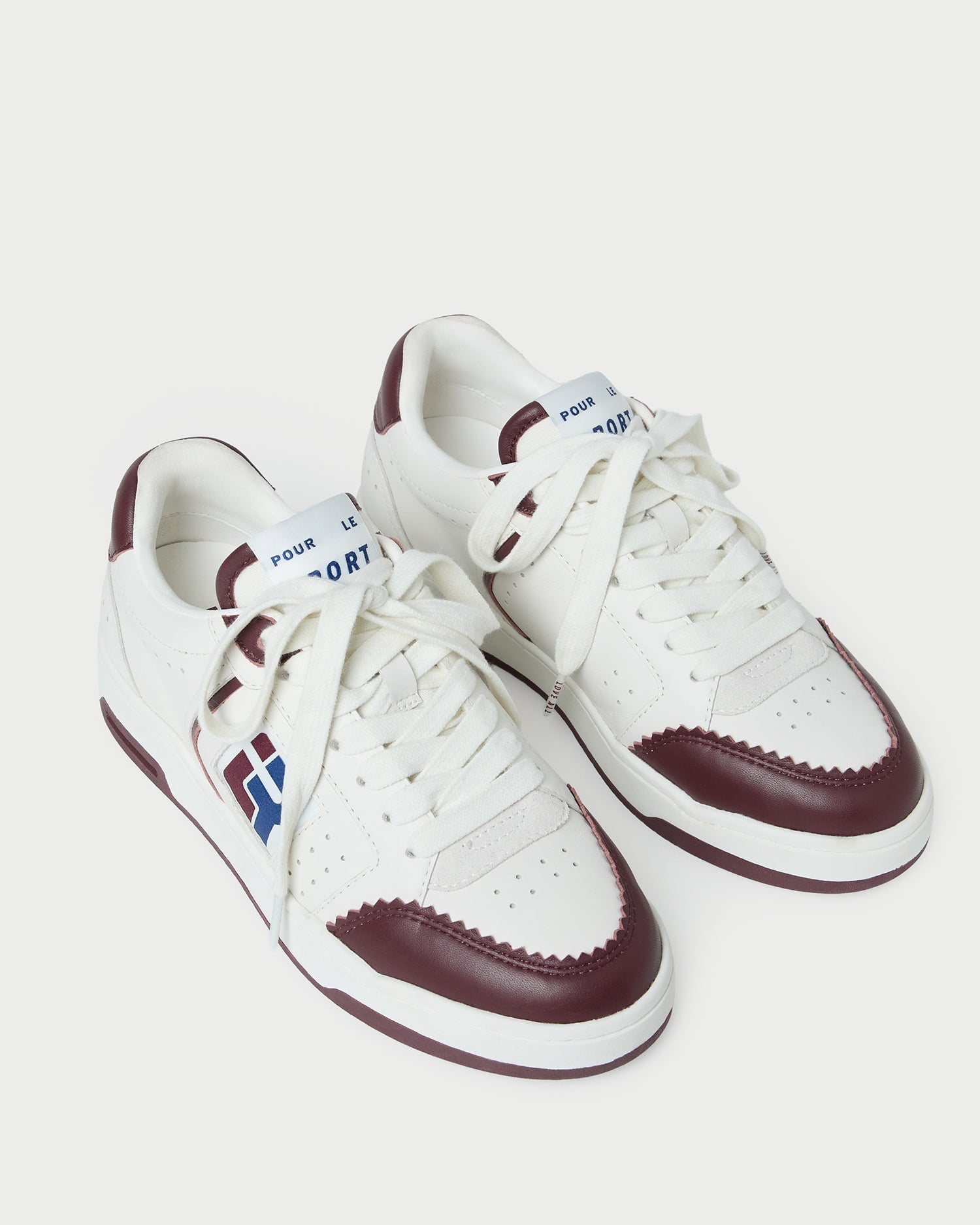 Topspin Cream/Maroon Court Sneaker
