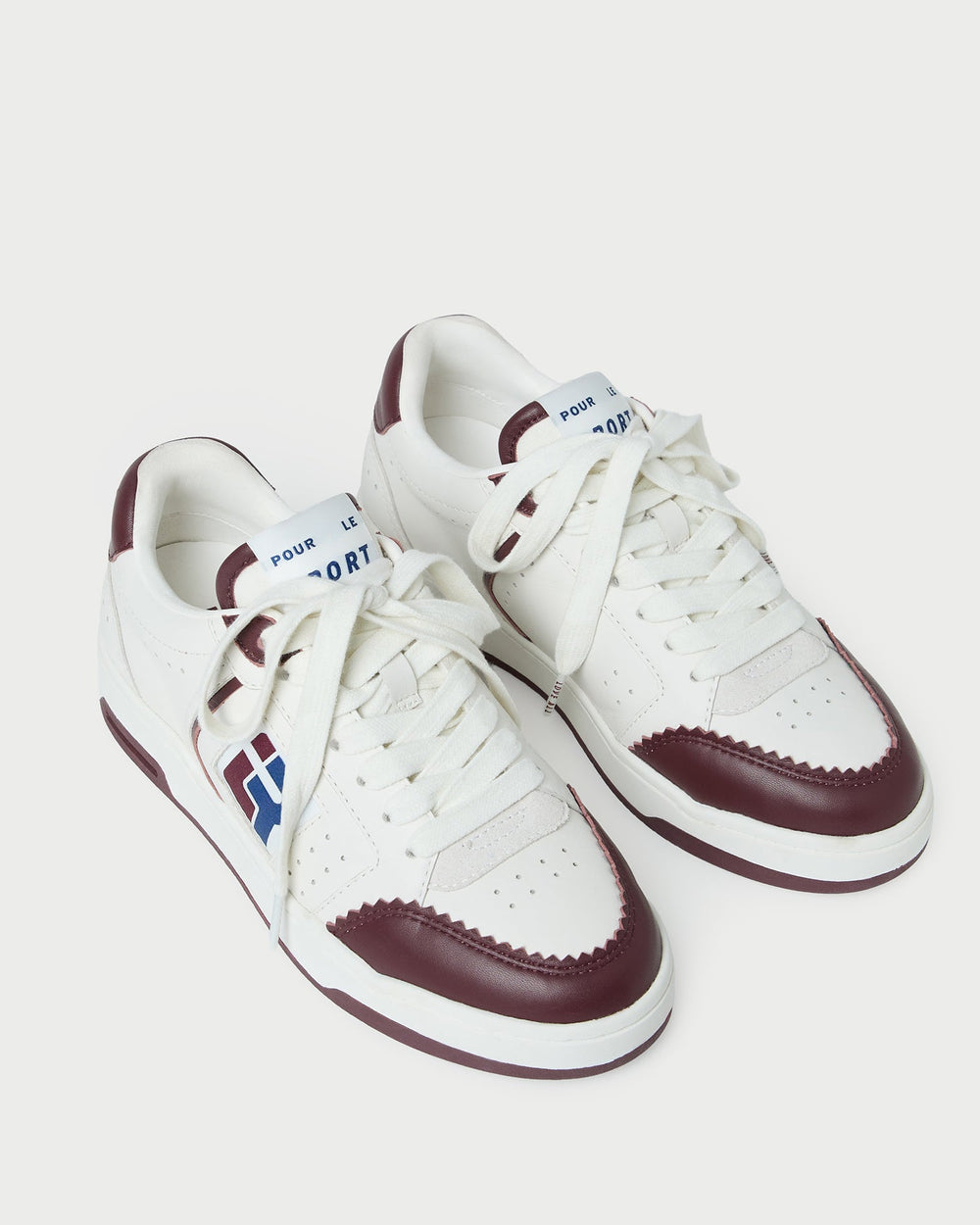 Topspin Cream/Maroon Court Sneaker