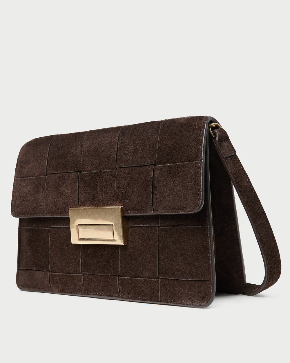 Delphine Brown Suede Shoulder Bag